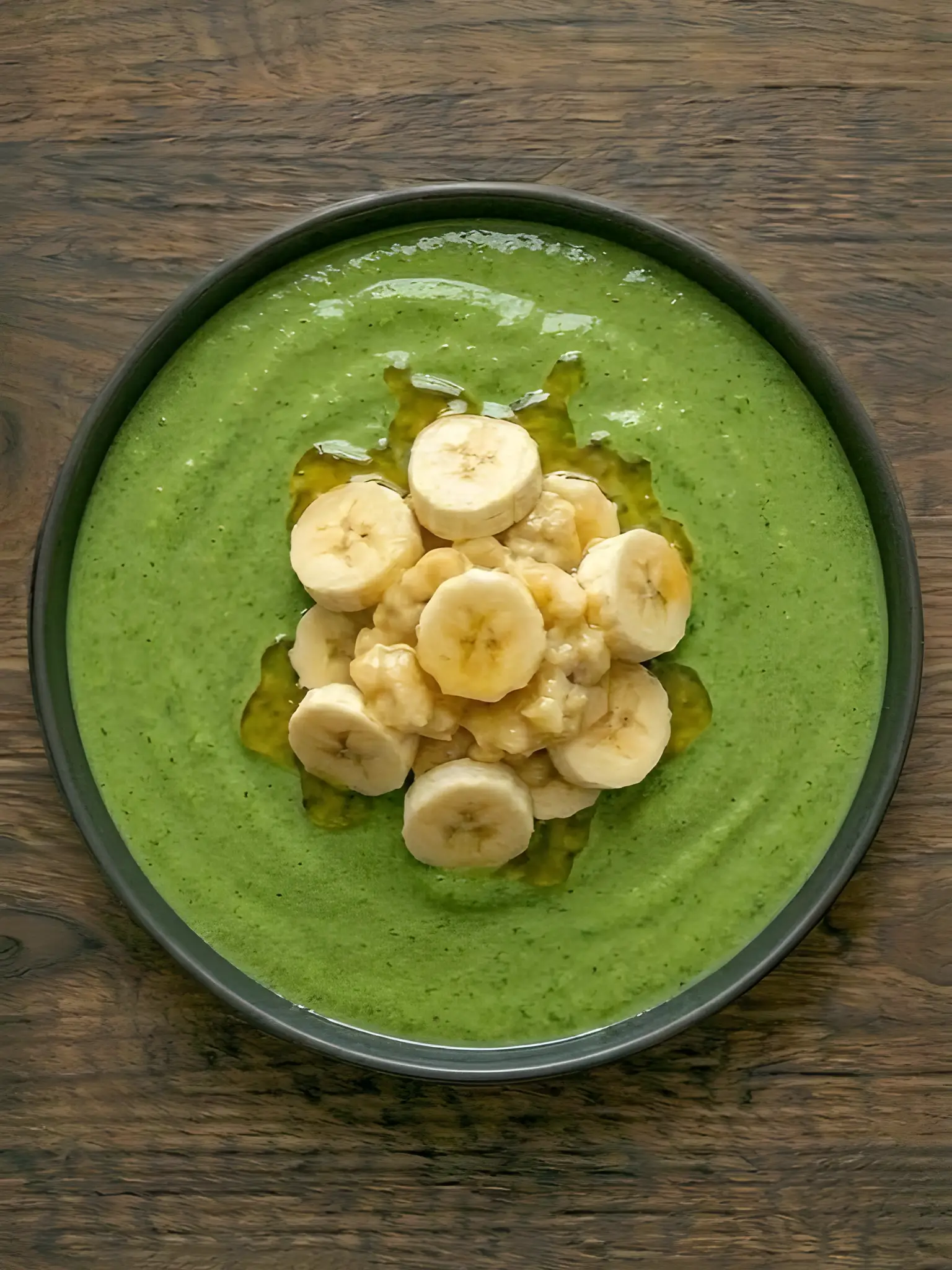 Batido verde de espinacas, plátano y leche