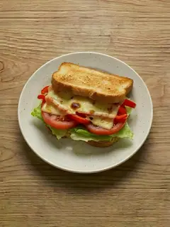 Sándwich vegetal con queso fundido