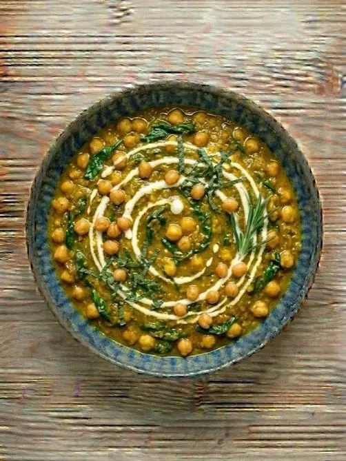 Curry de Garbanzos y Espinacas