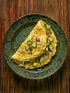 Tortilla de calabacín y cebolla