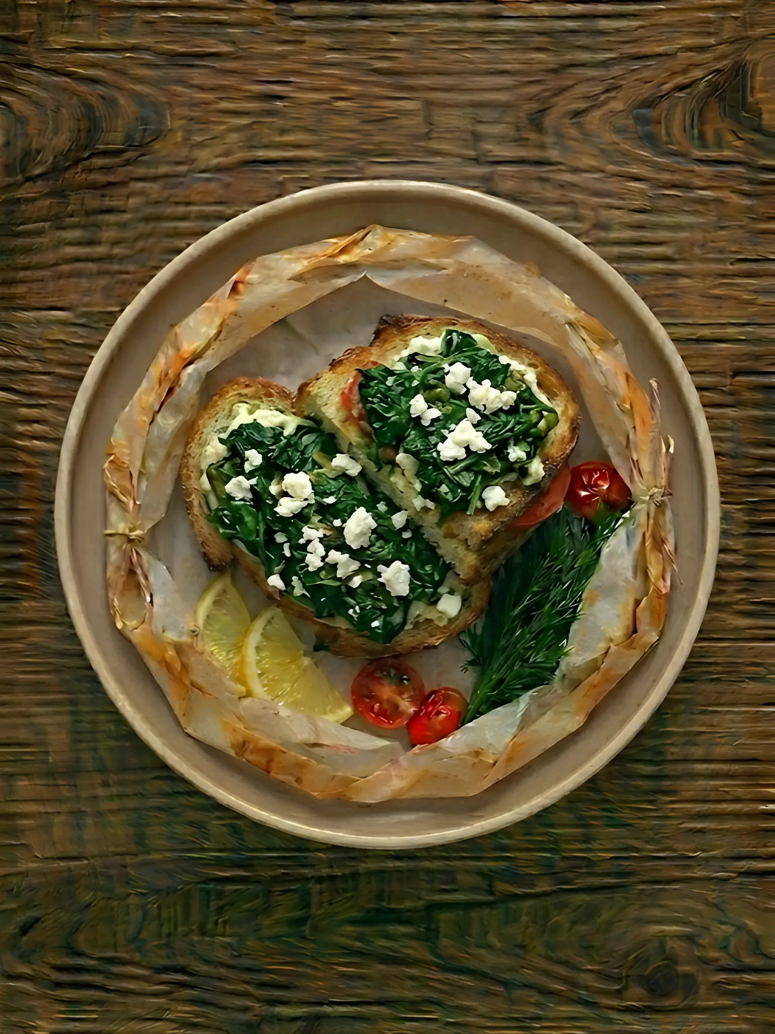 Sándwich de Espinacas y Feta