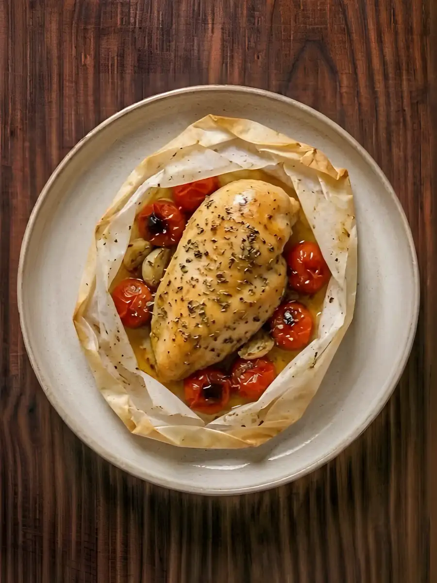 Foto de Pechuga de pollo en papillote