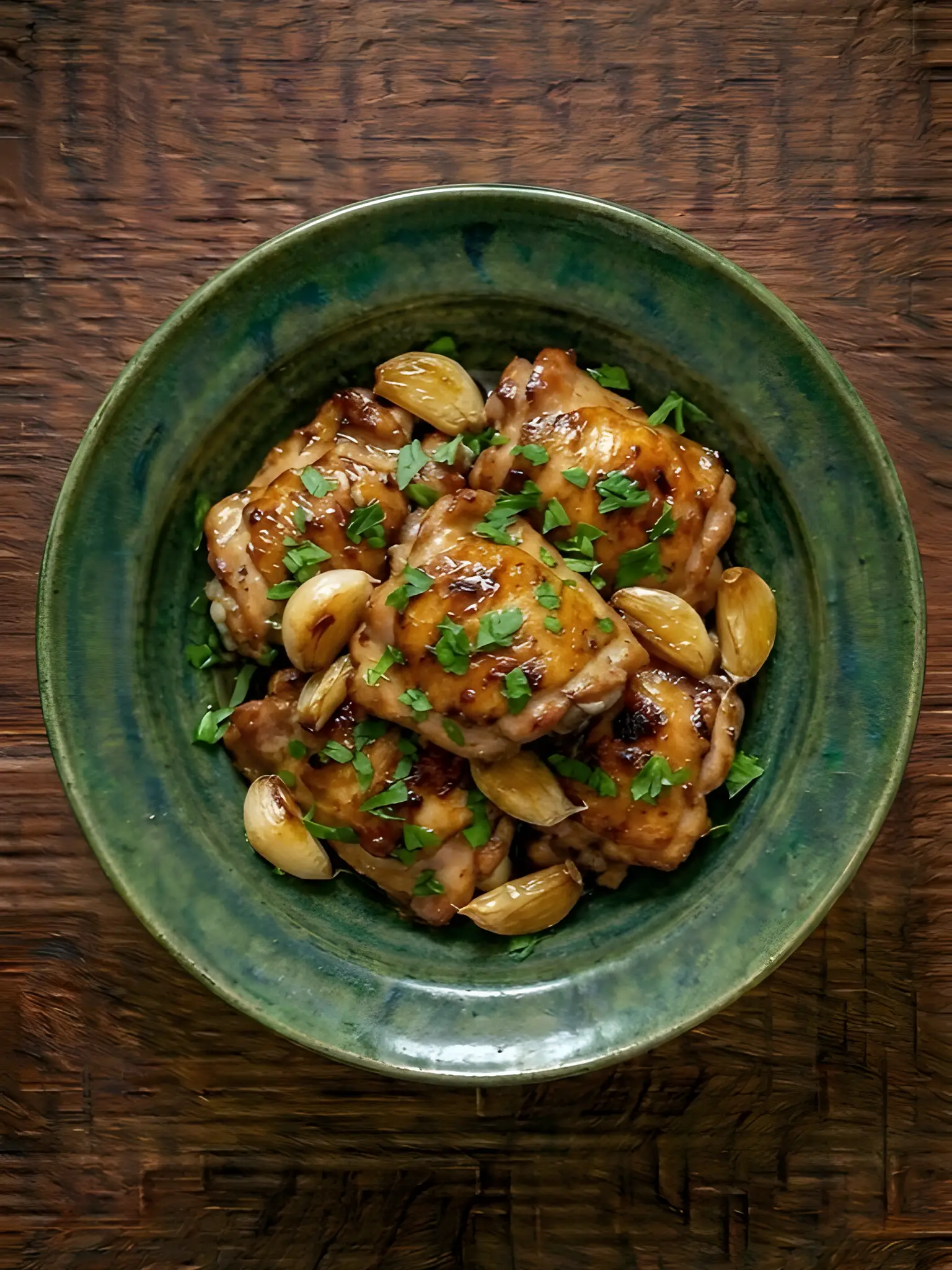Muslos de pollo al ajillo