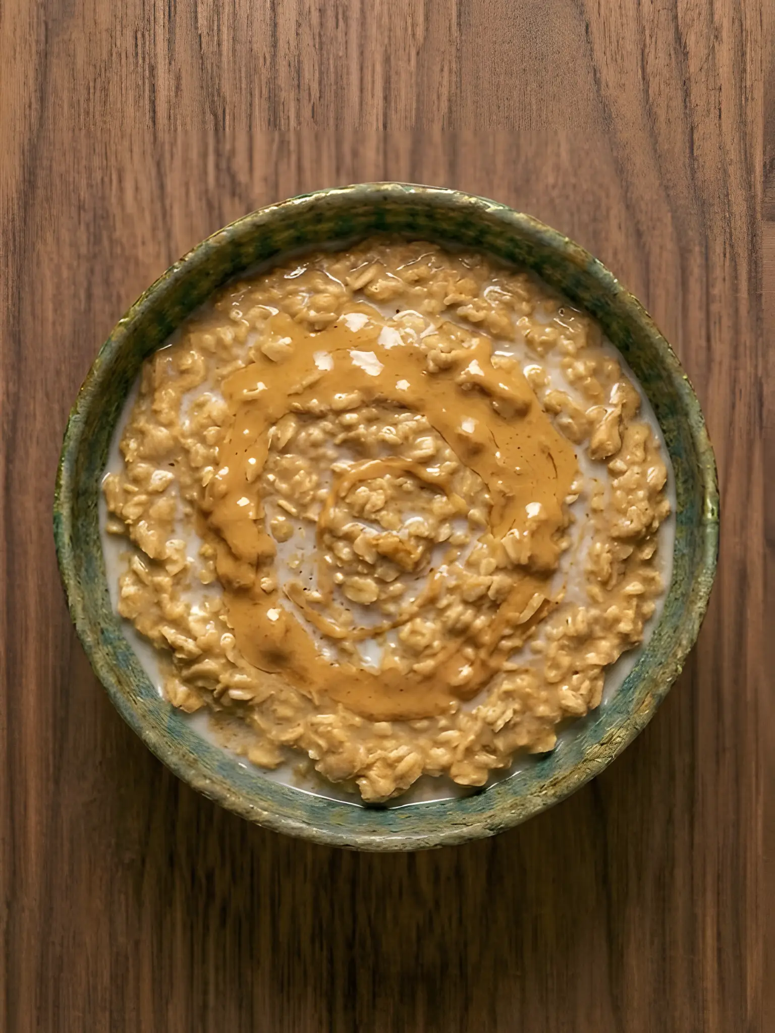 Porridge de avena con crema de cacahuete