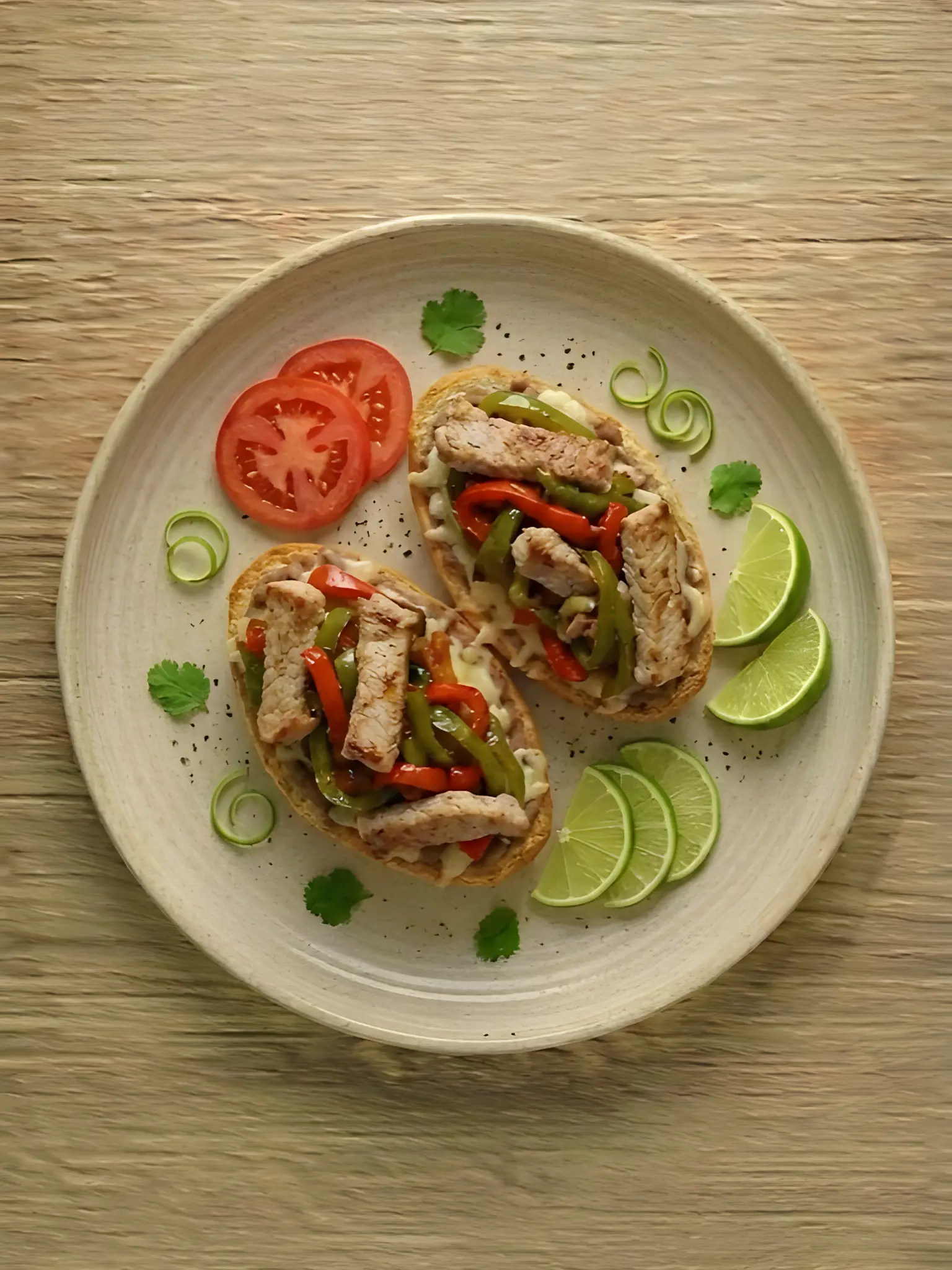 Montado de Lomo con Pimientos