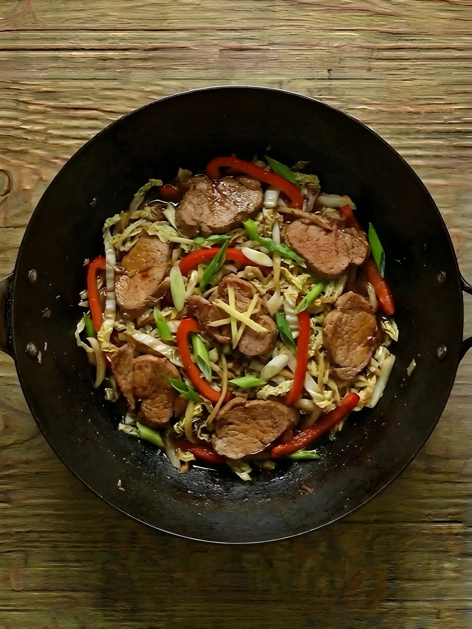 Cerdo con Verduras al Wok