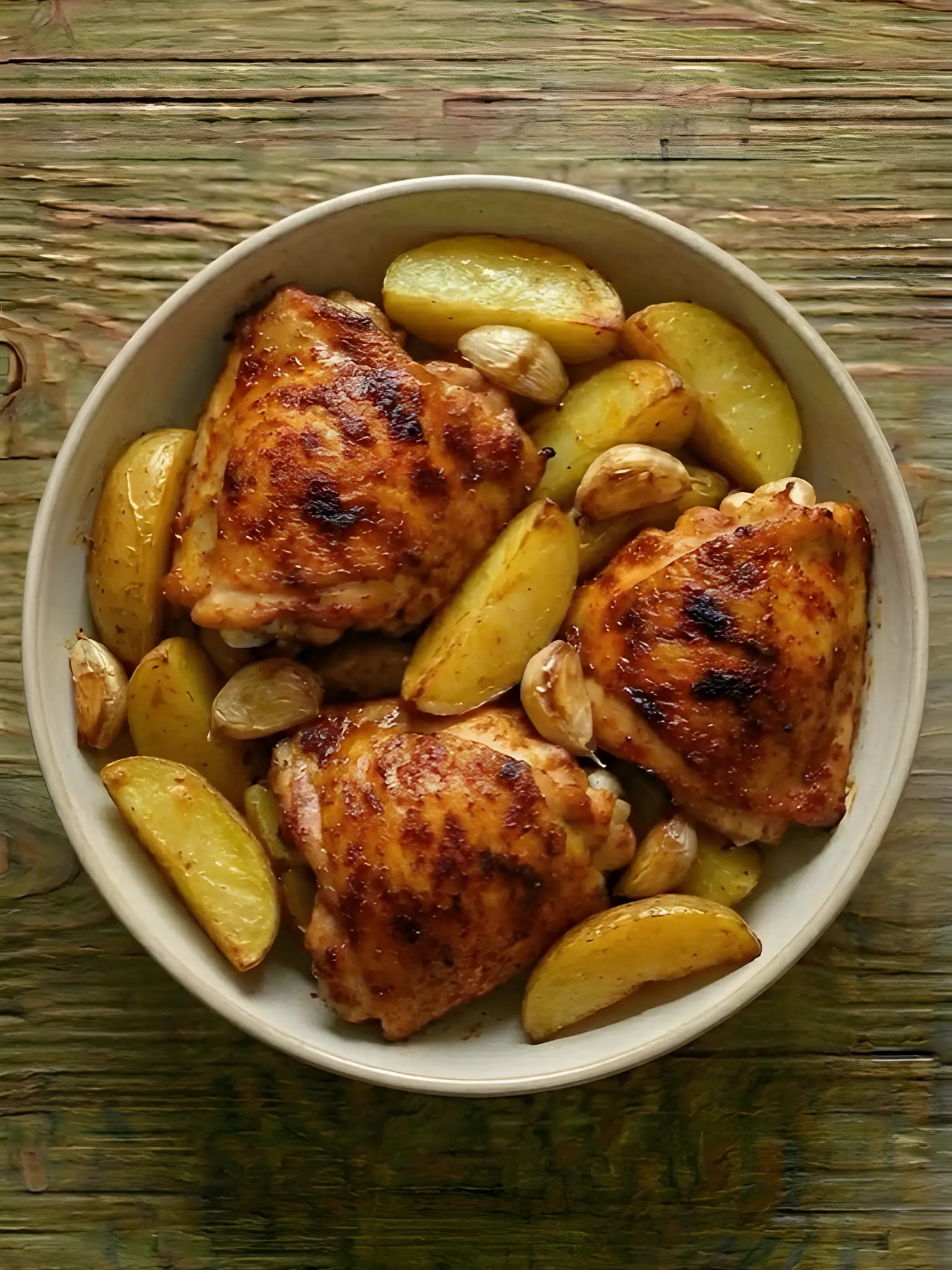 Muslos de Pollo al Horno con Patatas