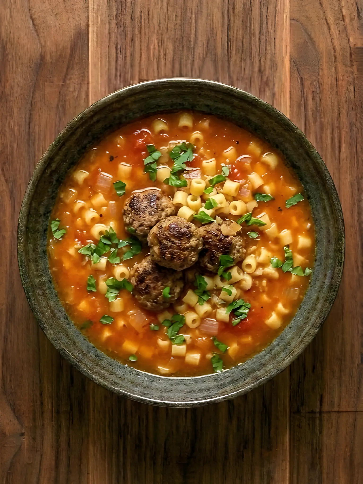 Sopa de Pasta con Albondigas