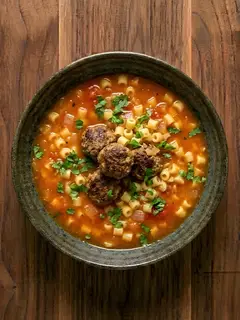 Sopa de Pasta con Albondigas