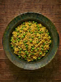 Guisantes congelados con arroz y curry