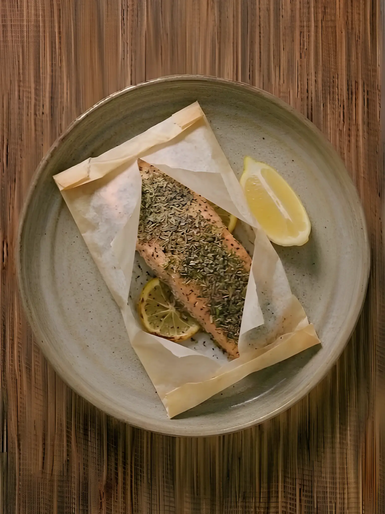 Salmón en papillote con limón