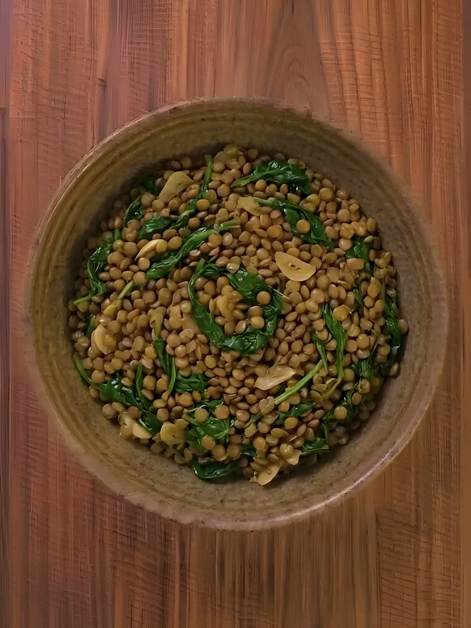 Lentejas con espinacas y comino