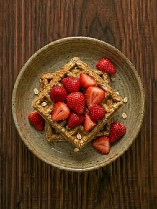 Gofres de avena con fresas