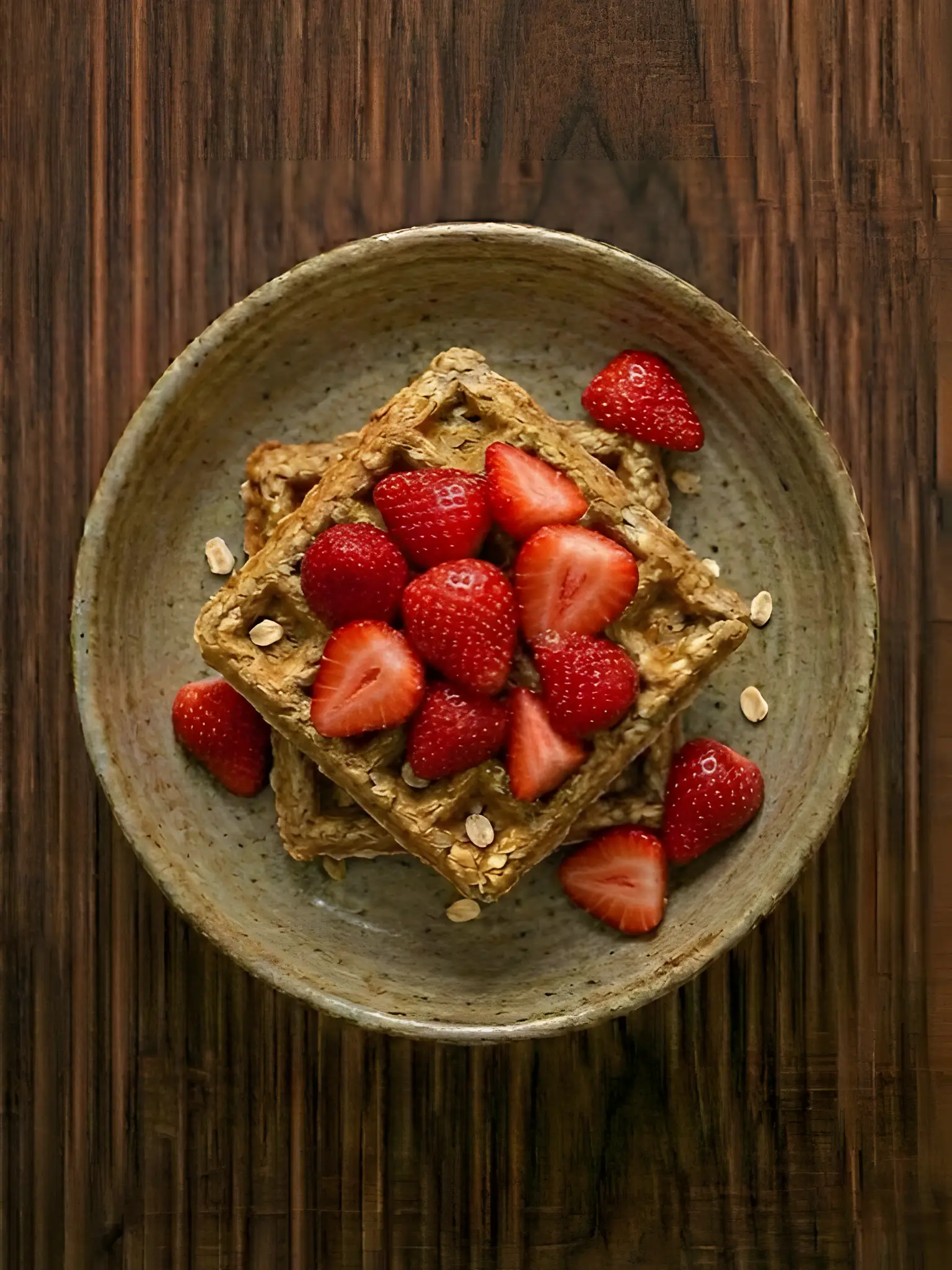 Gofres de avena con fresas