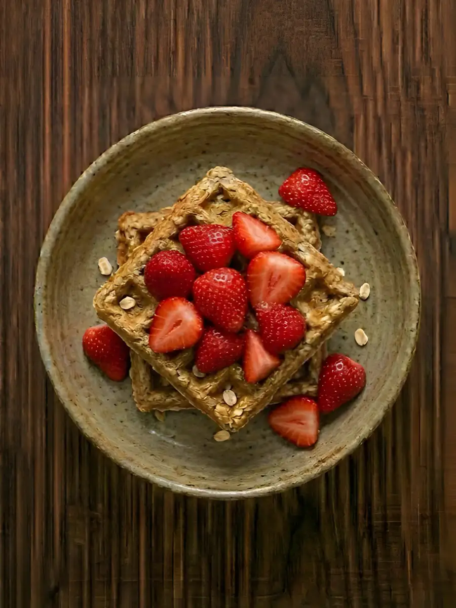 Foto de Gofres de avena con fresas