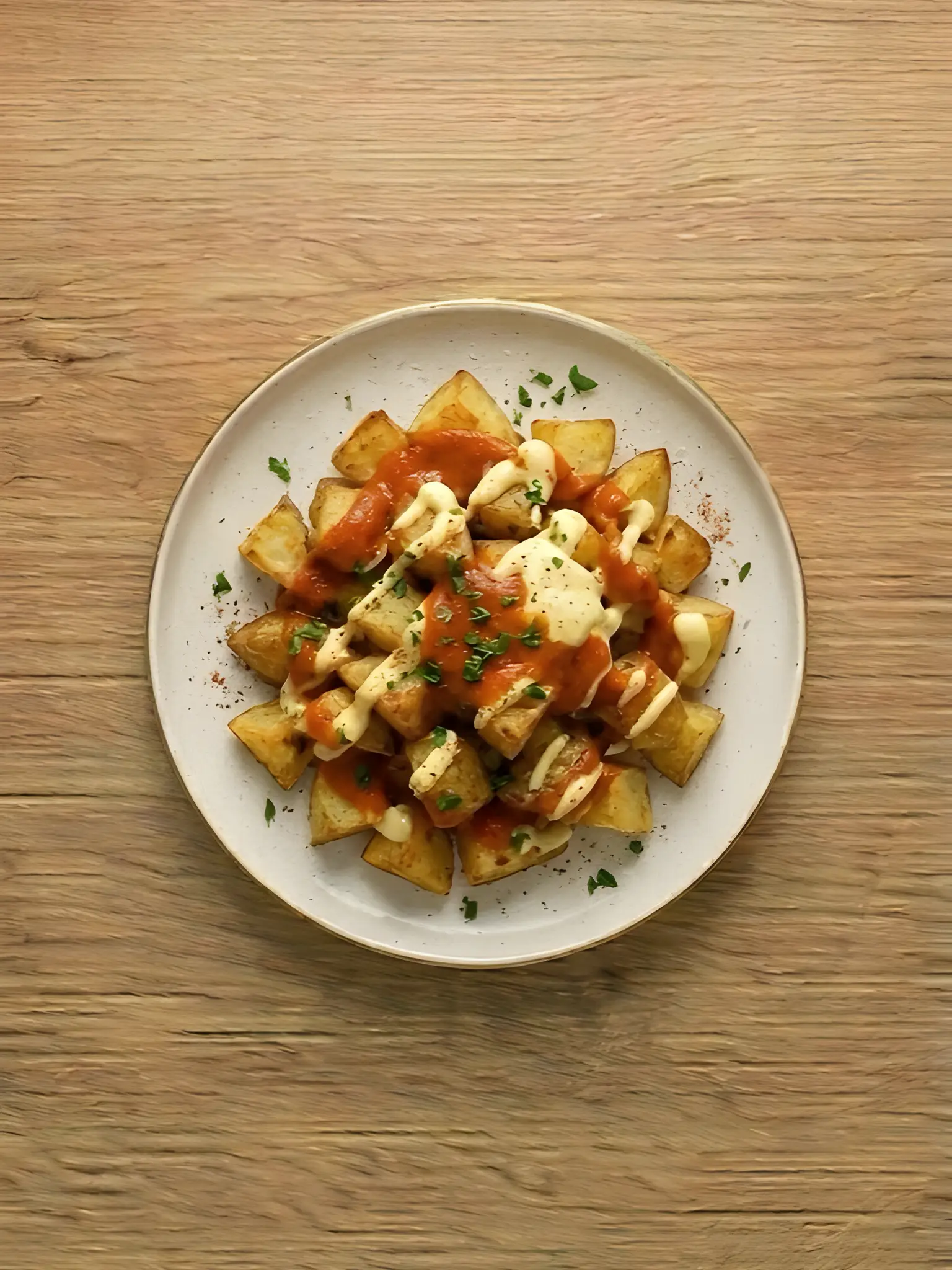 Patatas bravas con alioli casero
