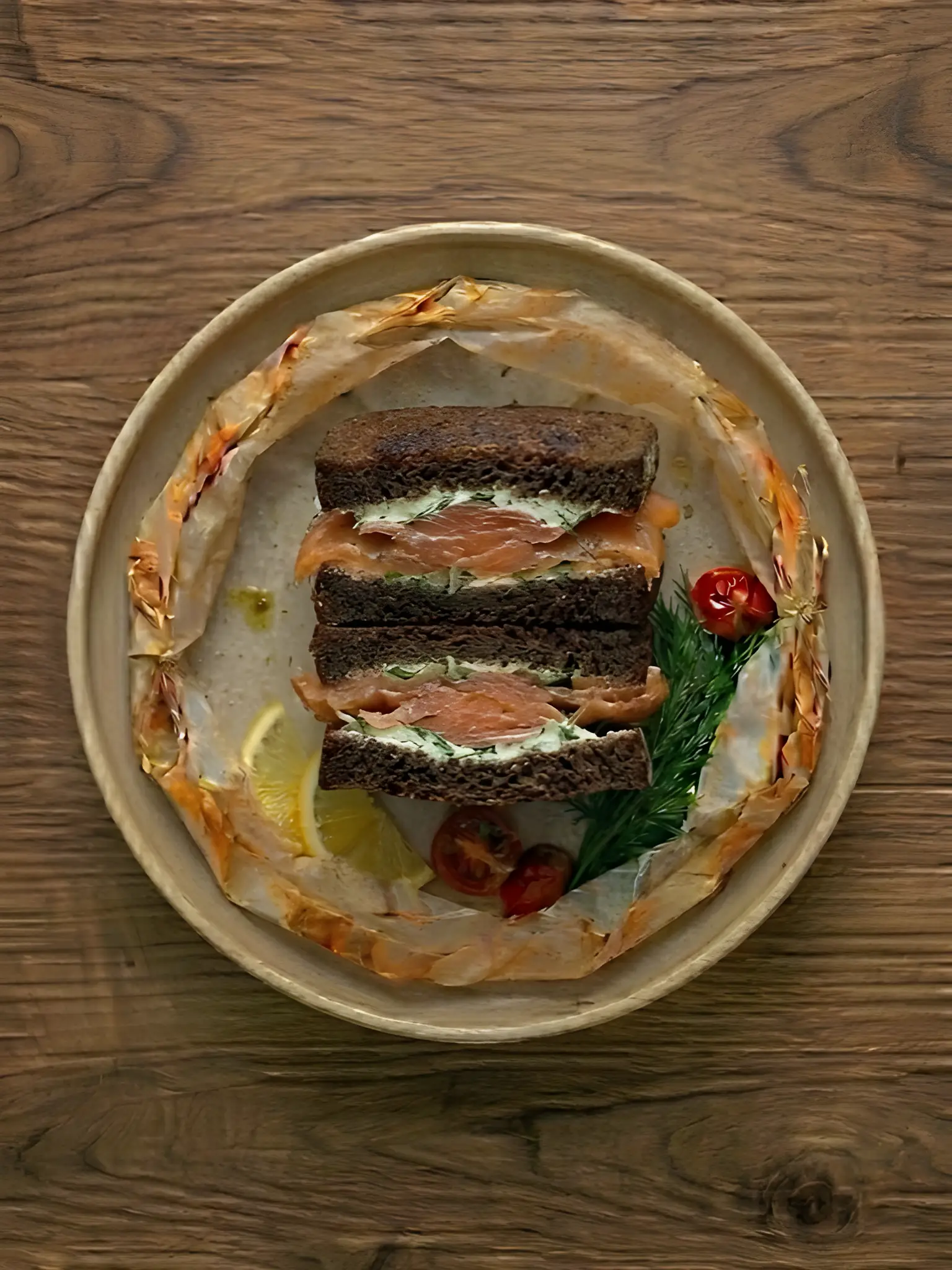 Sandwich de Salmón en Pan de Centeno
