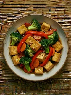 Tofu Salteado con Verduras y Soja