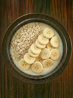 Yogur natural con plátano y avena