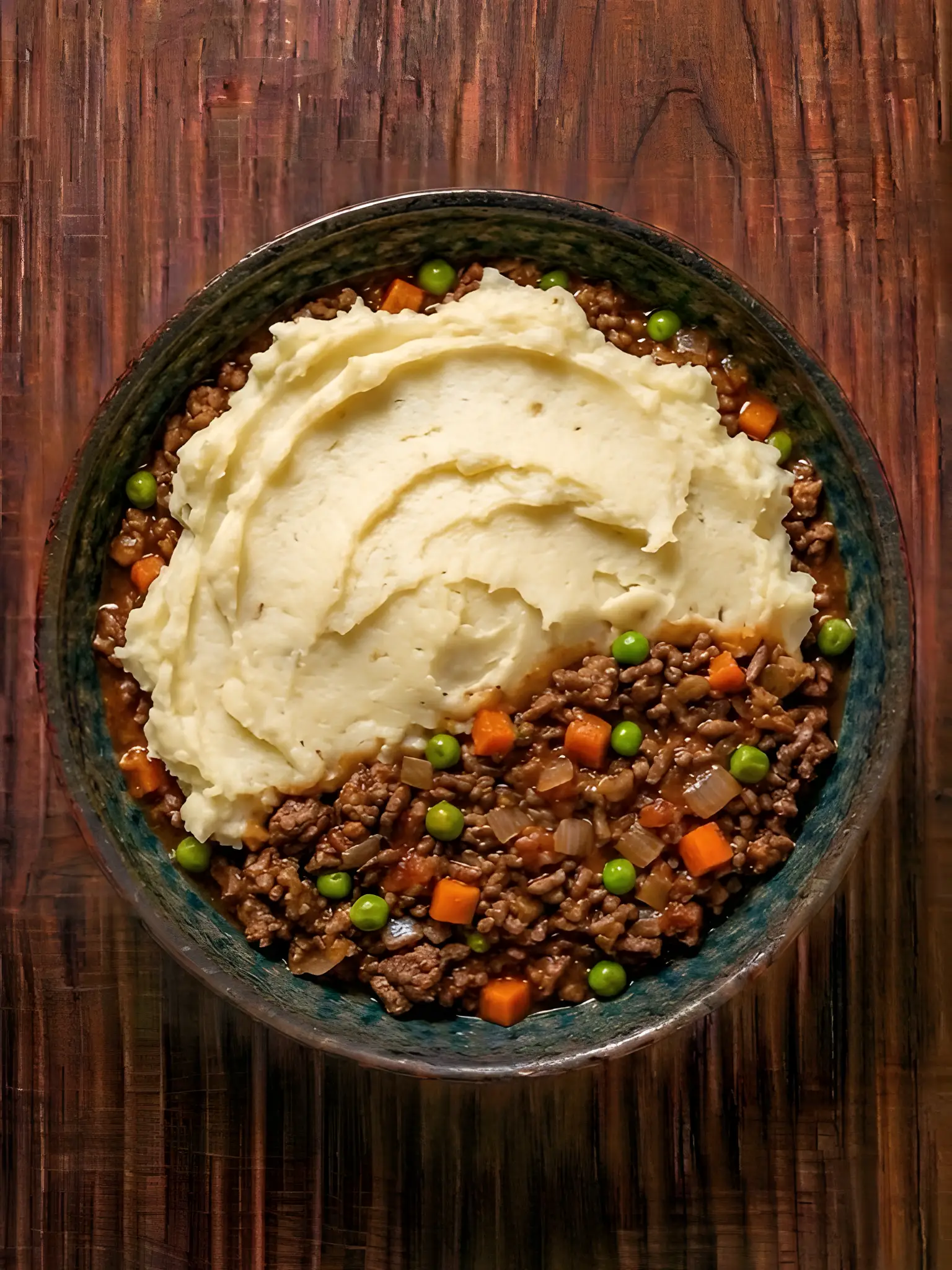 Pastel de carne picada con puré de patata