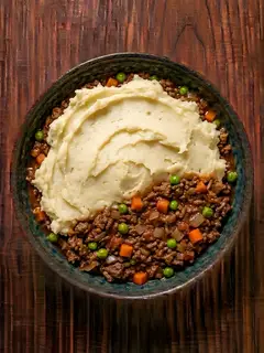 Pastel de carne picada con puré de patata