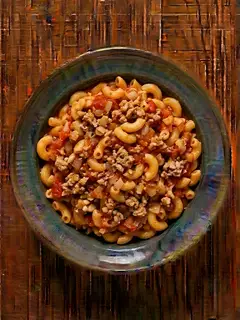 Macarrones con pavo picado y tomate