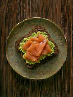 Tostada de centeno con salmón ahumado y aguacate