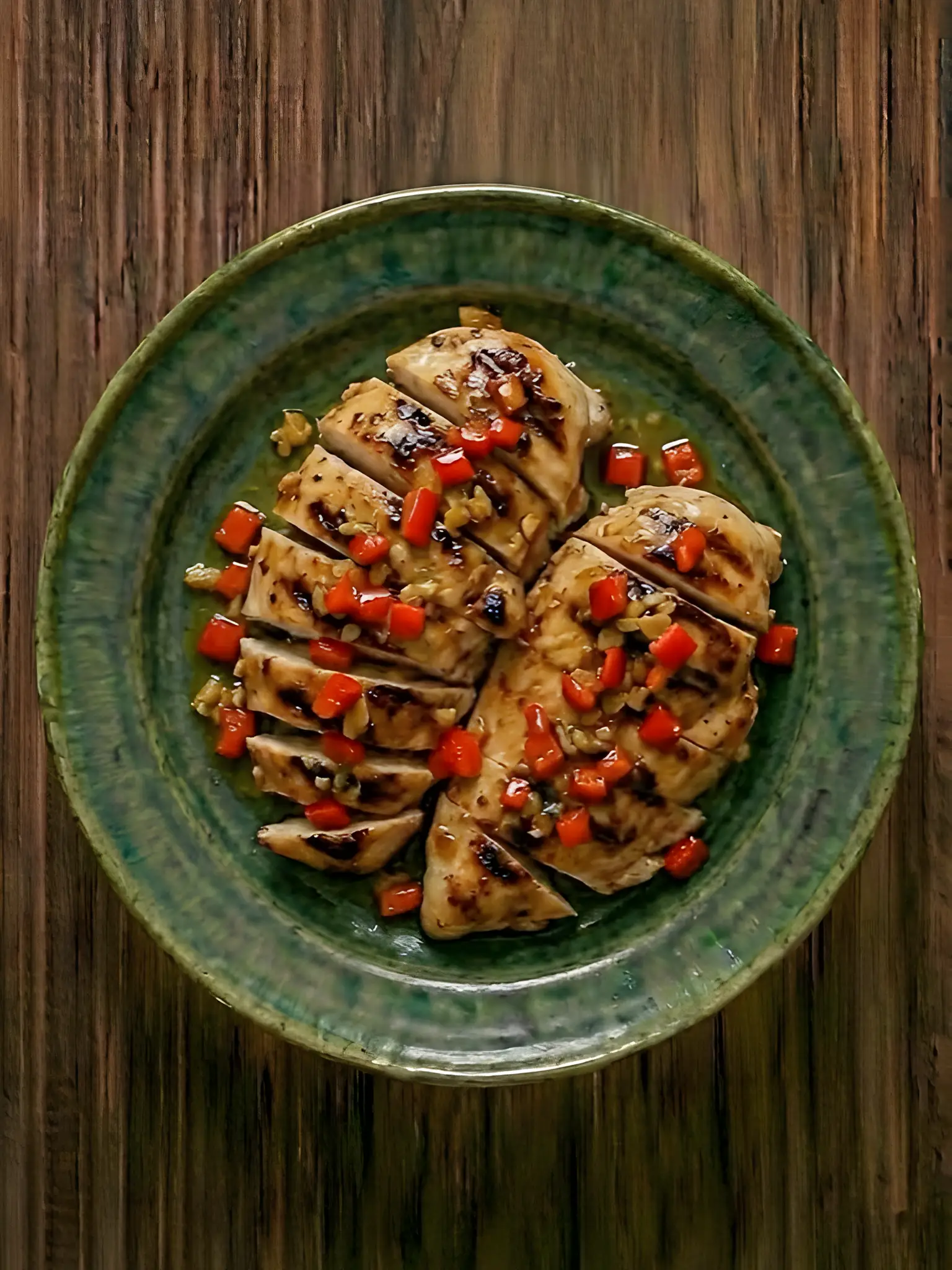 Pechuga de pollo con pimiento al horno rapido