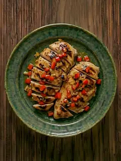 Pechuga de pollo con pimiento al horno rapido