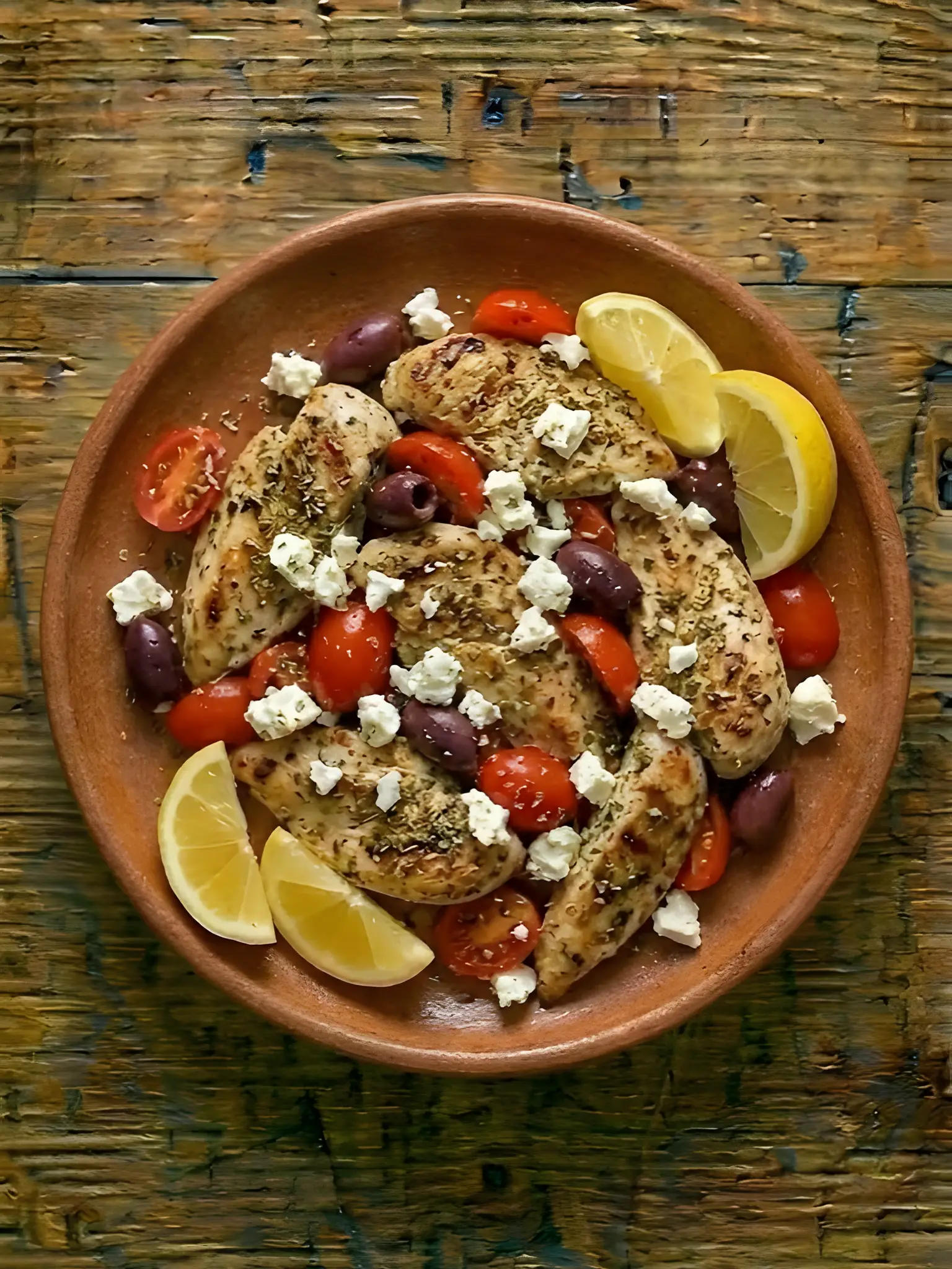 Pollo a la Griega Rápido