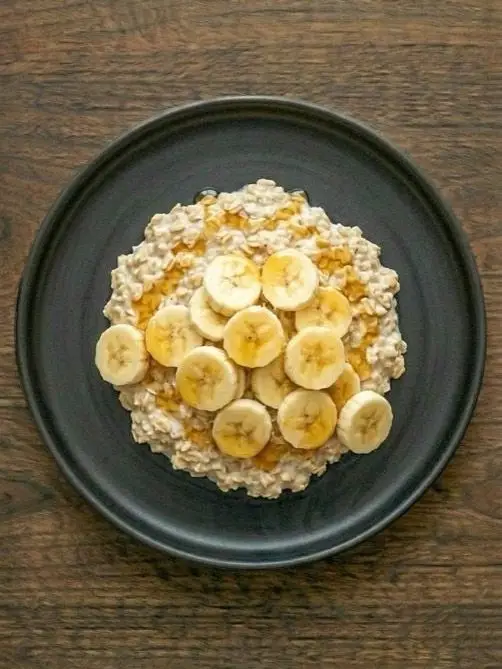 Avena energética con plátano y miel