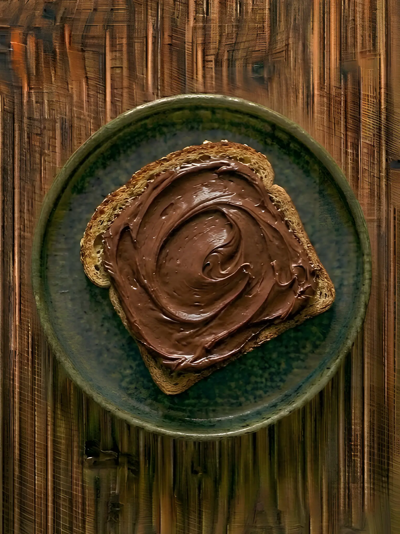 Tostada de pan integral con crema de cacao