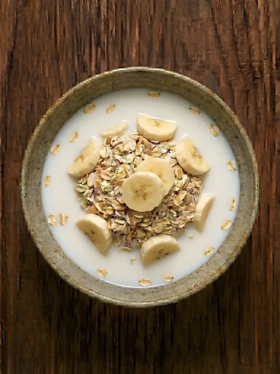 Foto de Muesli con leche y plátano