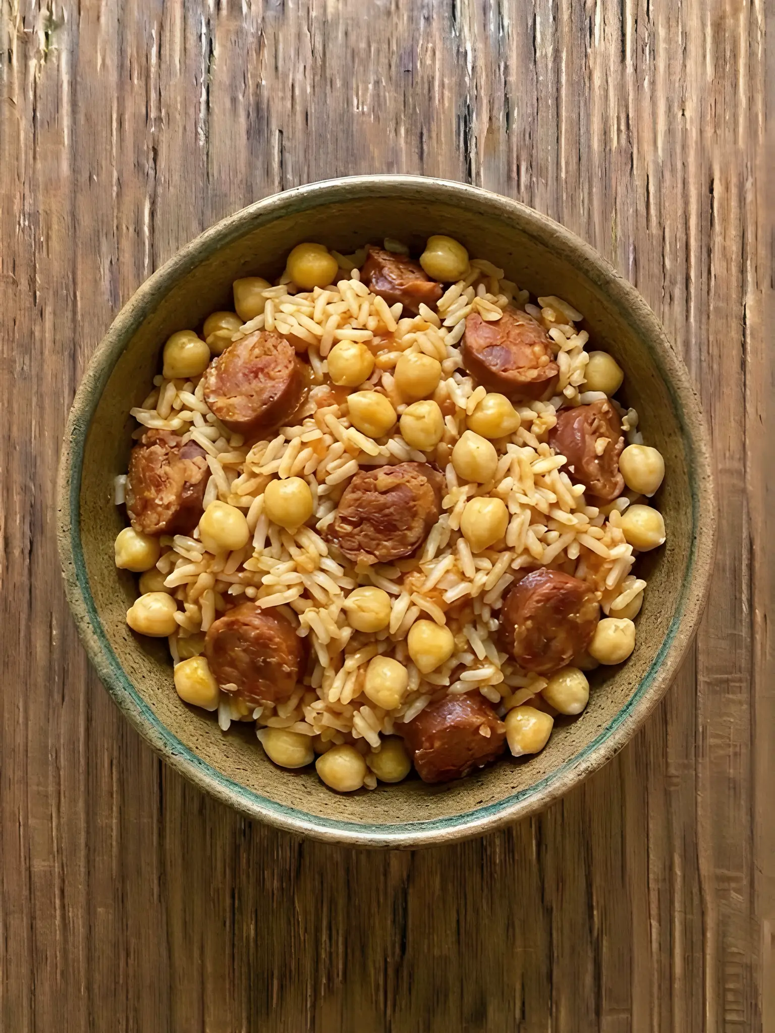 Arroz con garbanzos y chorizo