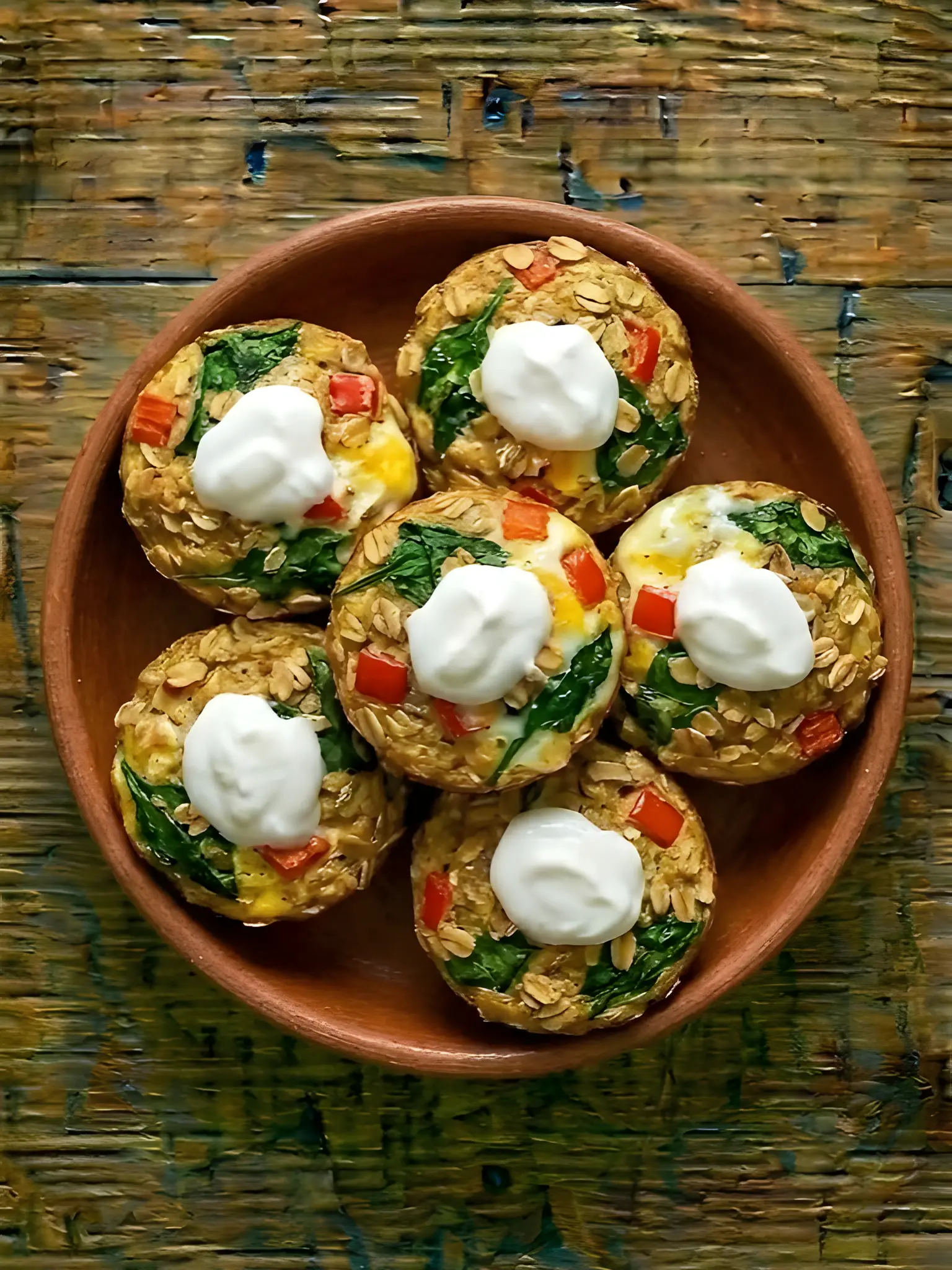 Meal-Prep de Muffins de Avena Salados