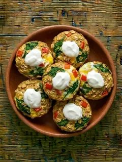 Meal-Prep de Muffins de Avena Salados