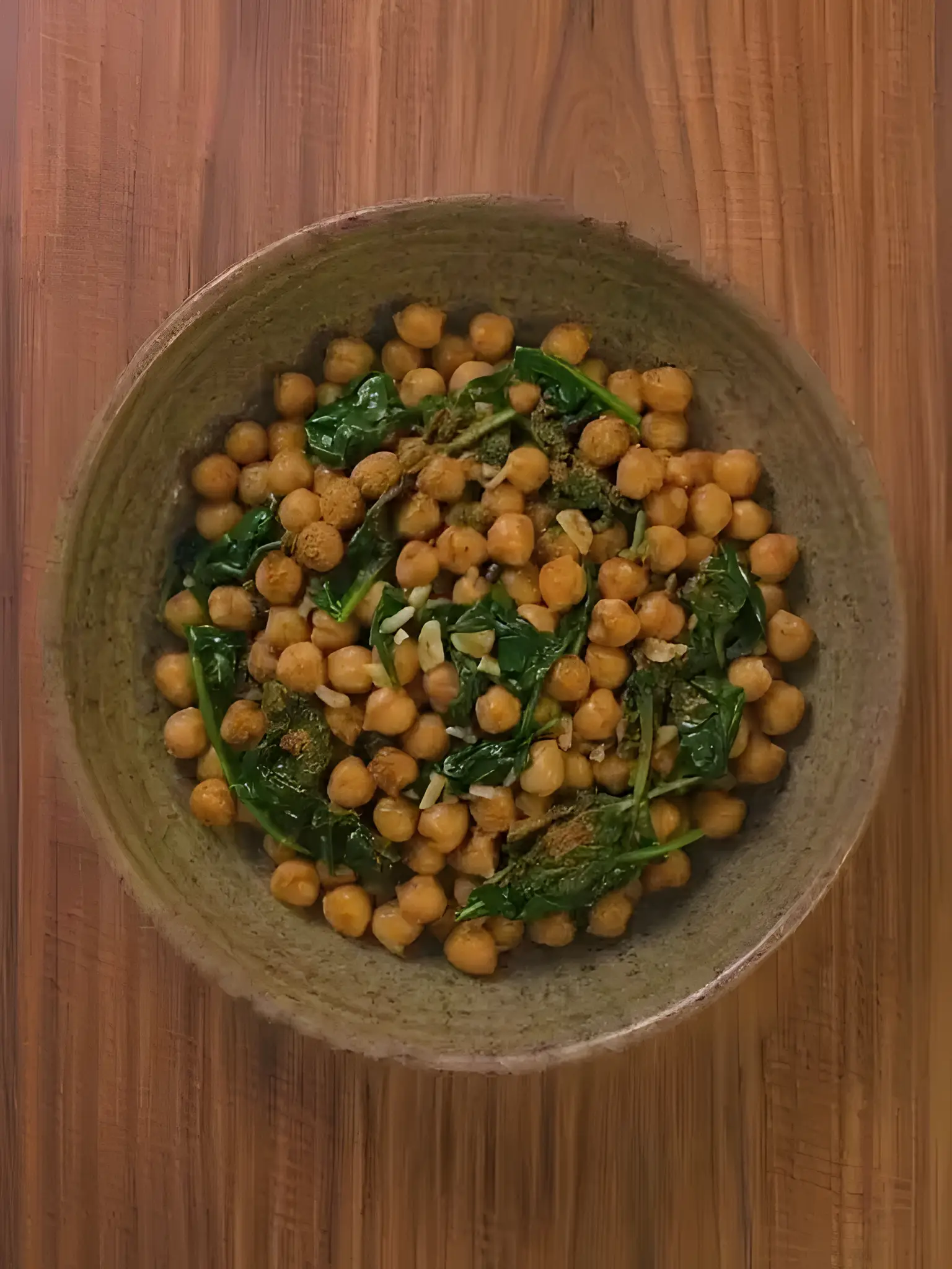 Garbanzos con espinacas y comino