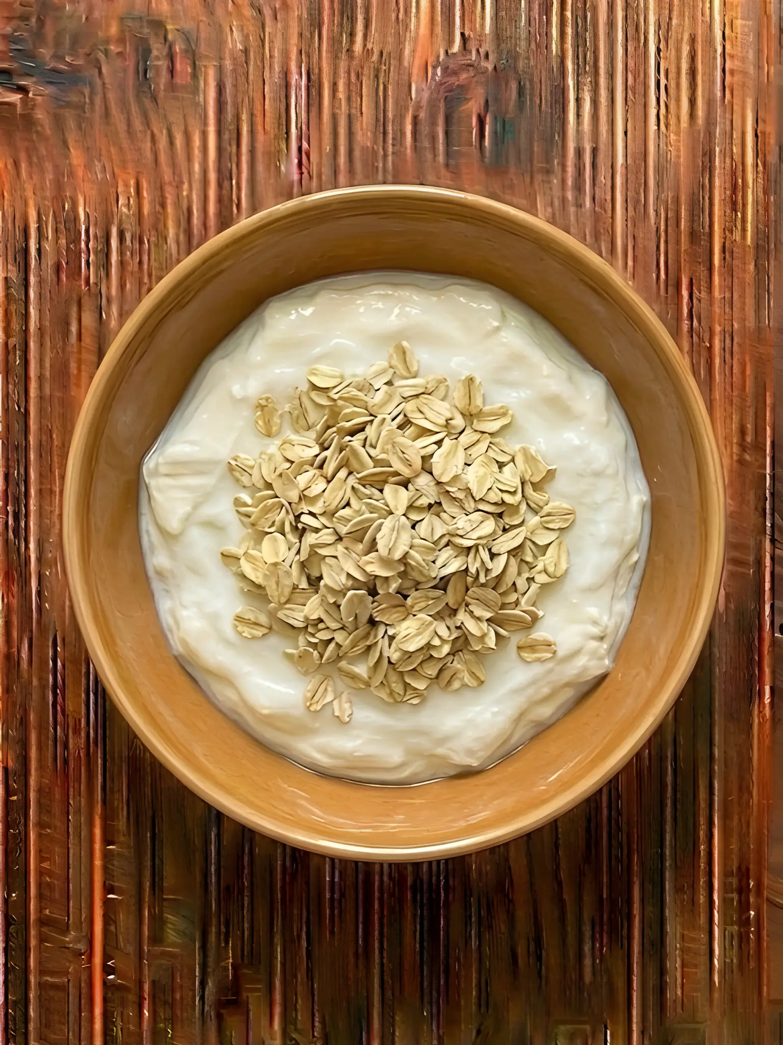 Yogur natural con copos de avena