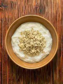 Yogur natural con copos de avena