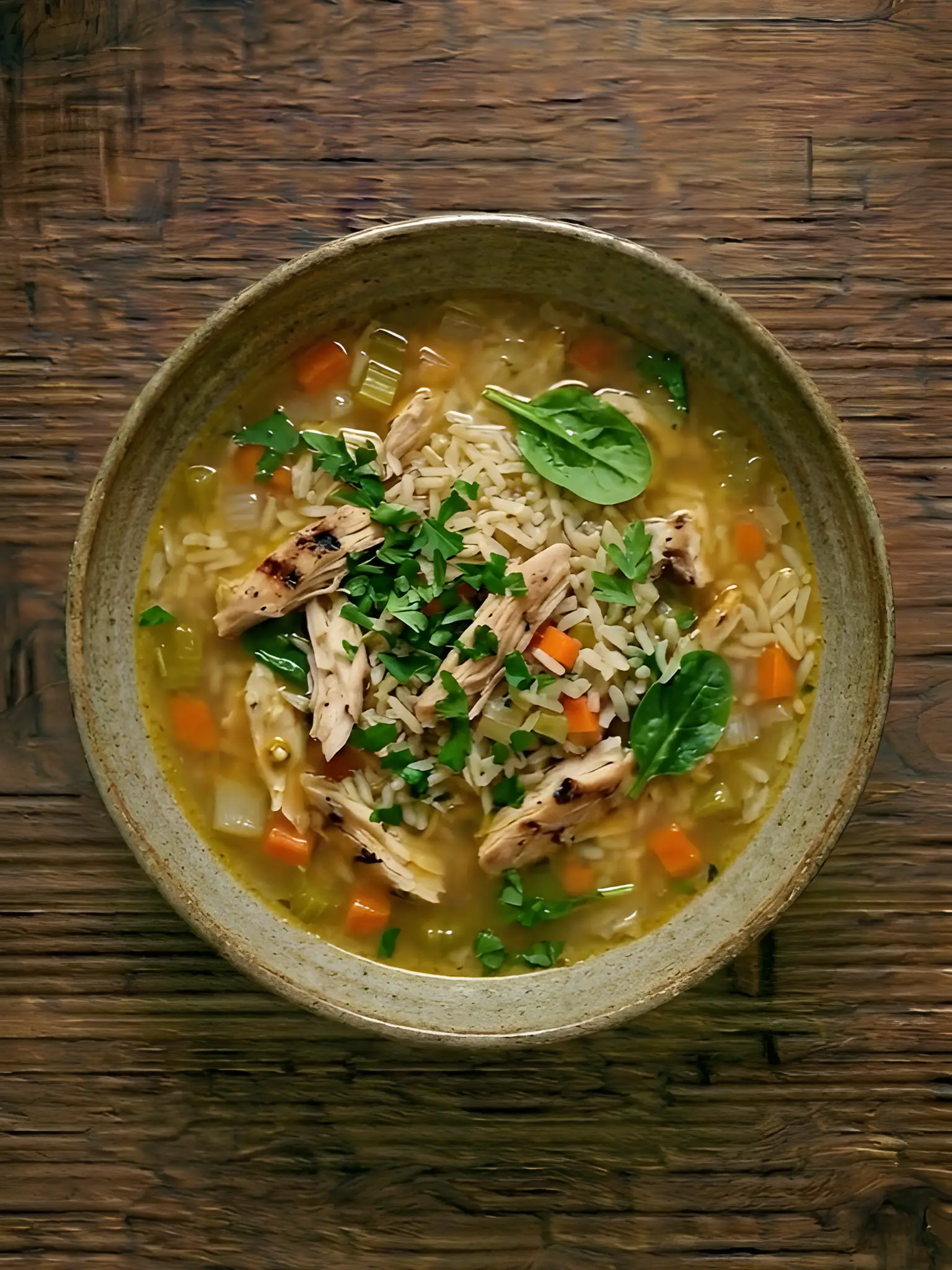 Sopa de Arroz con Pollo