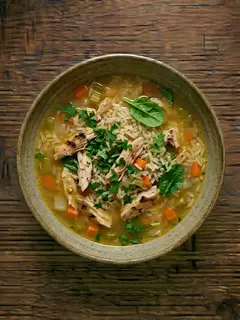 Sopa de Arroz con Pollo