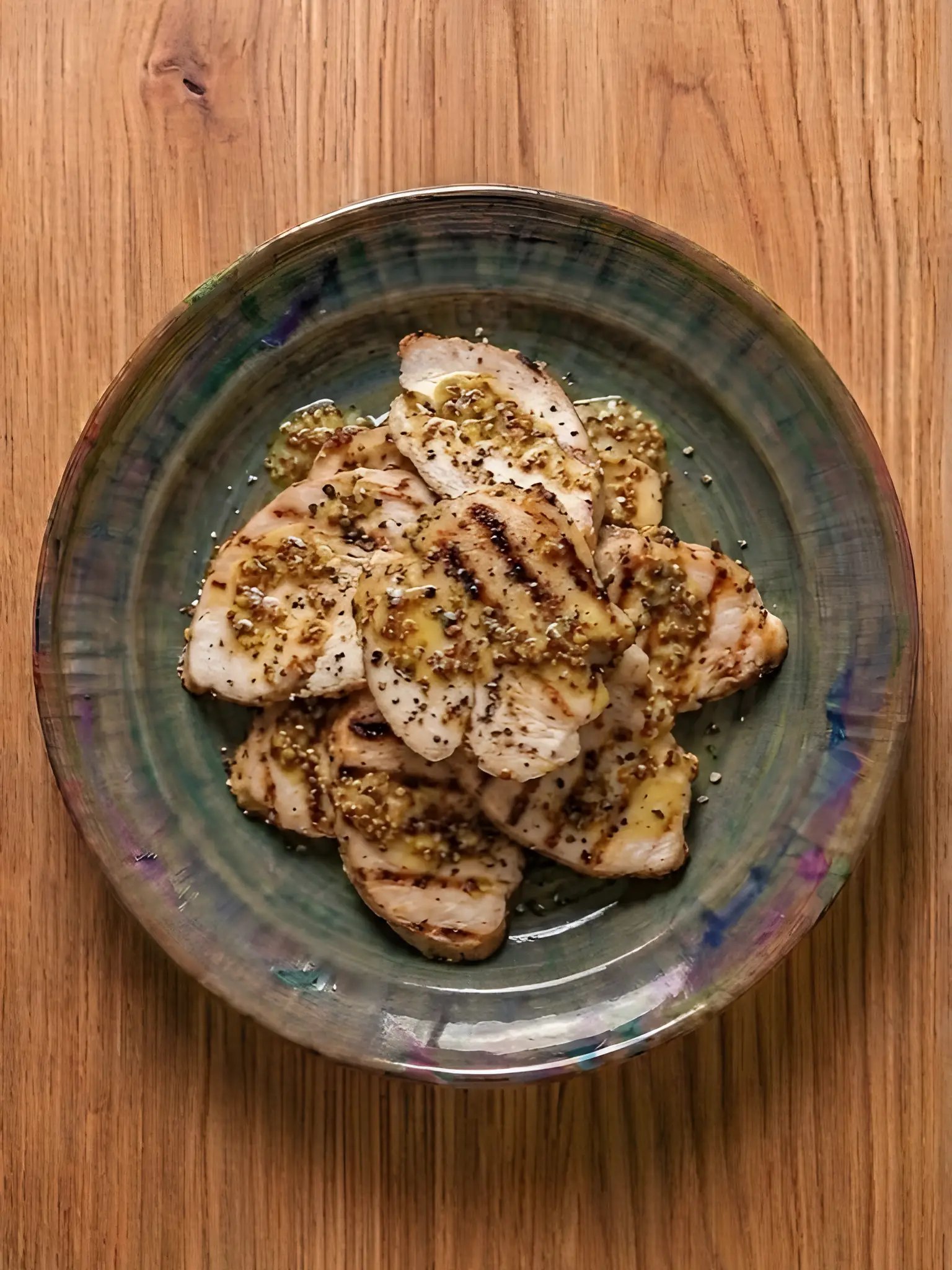 Filete de pechuga de pavo a la plancha con mostaza
