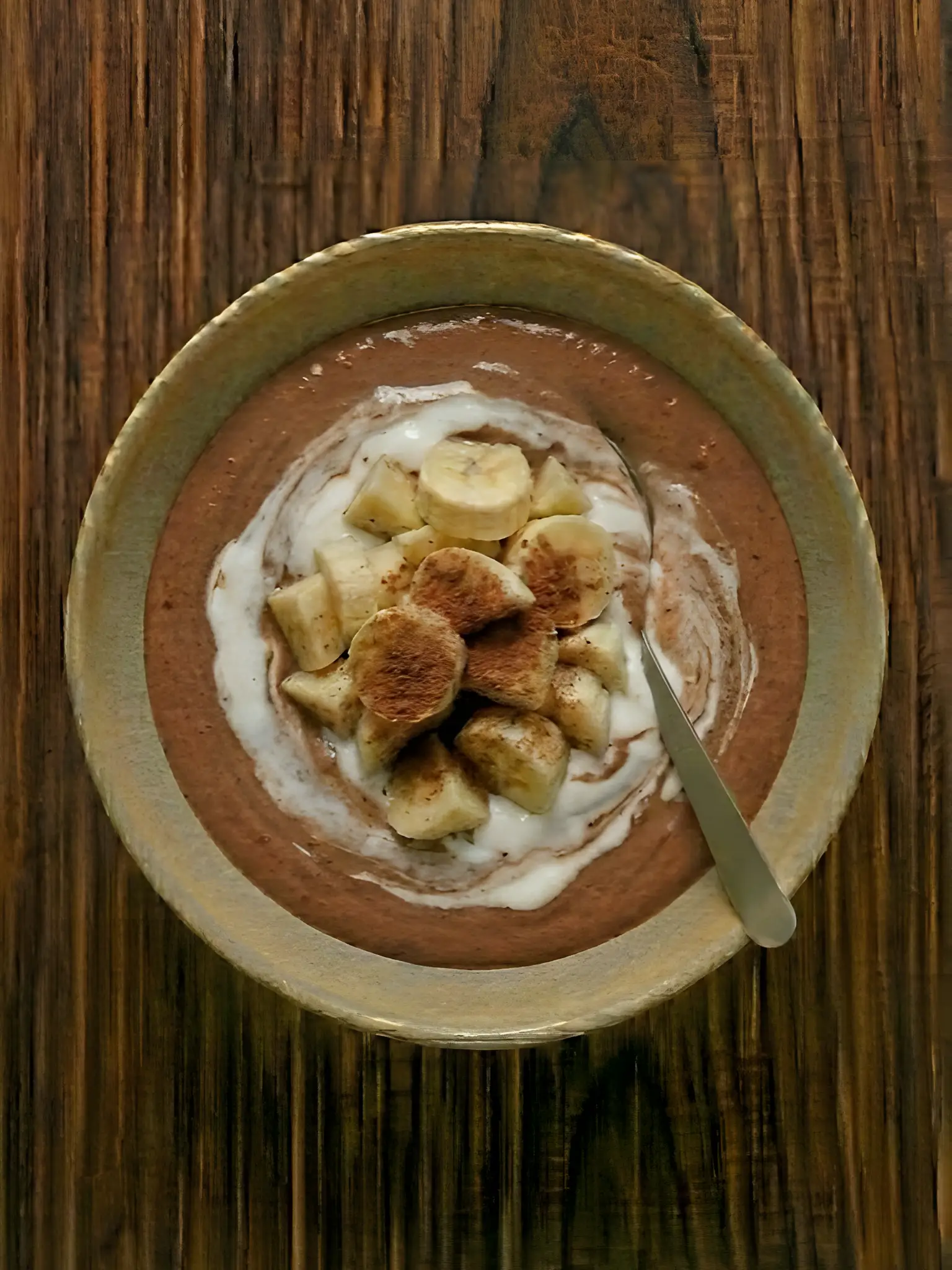 Batido de plátano y cacao con yogur