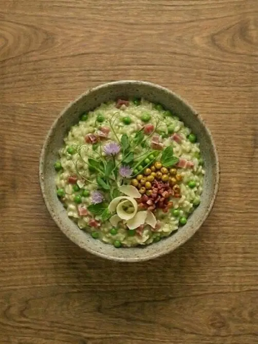 Risotto de Guisantes y Jamón