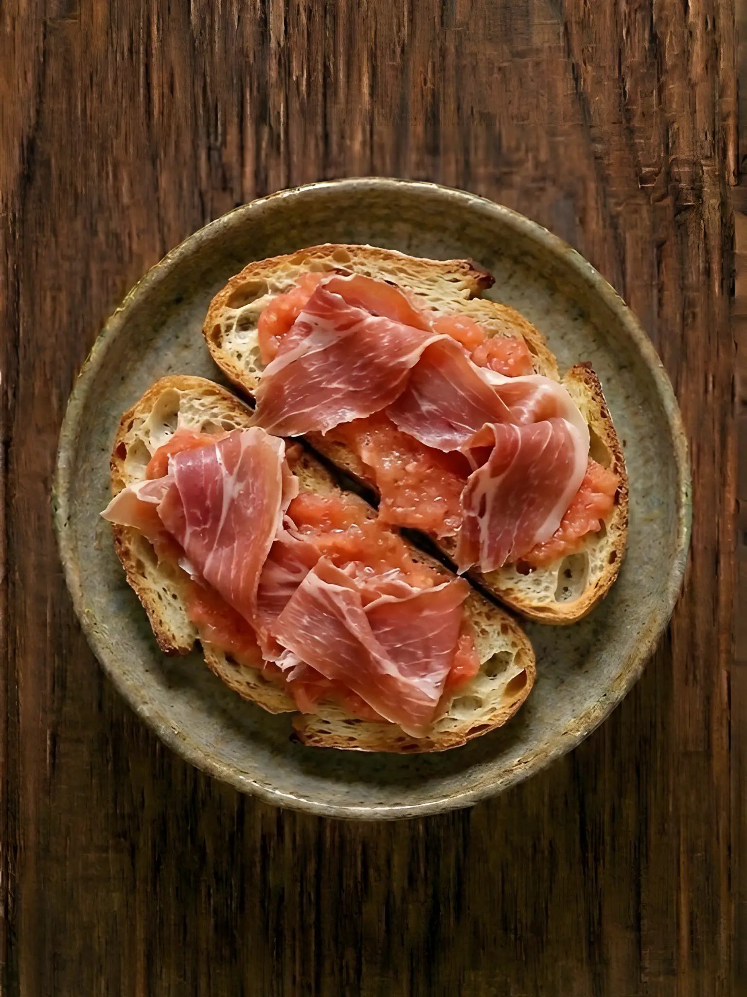 Pan con tomate y jamón serrano