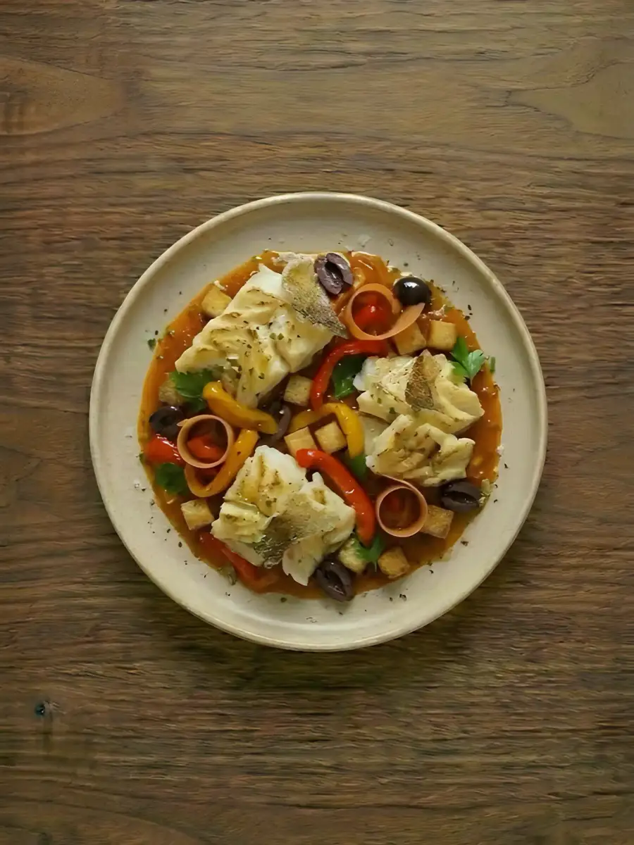 Foto de Bacalao al Horno con Pimientos y Tomate