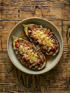 Berenjenas rellenas de carne al horno