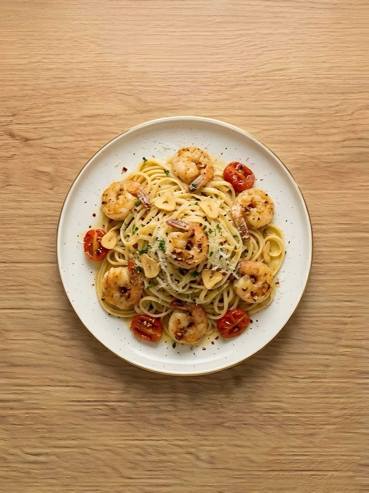 Pasta con Gambas al Ajillo