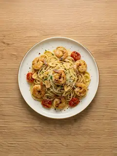 Pasta con Gambas al Ajillo