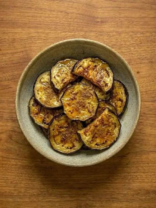 Berenjena con miel al air fryer